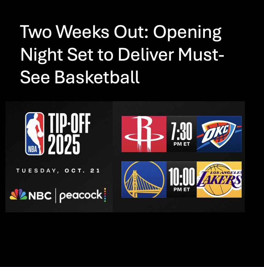 Two Weeks Out Two Weeks Out: Opening Night Set to Deliver Must-See Basketball | HoopWrld