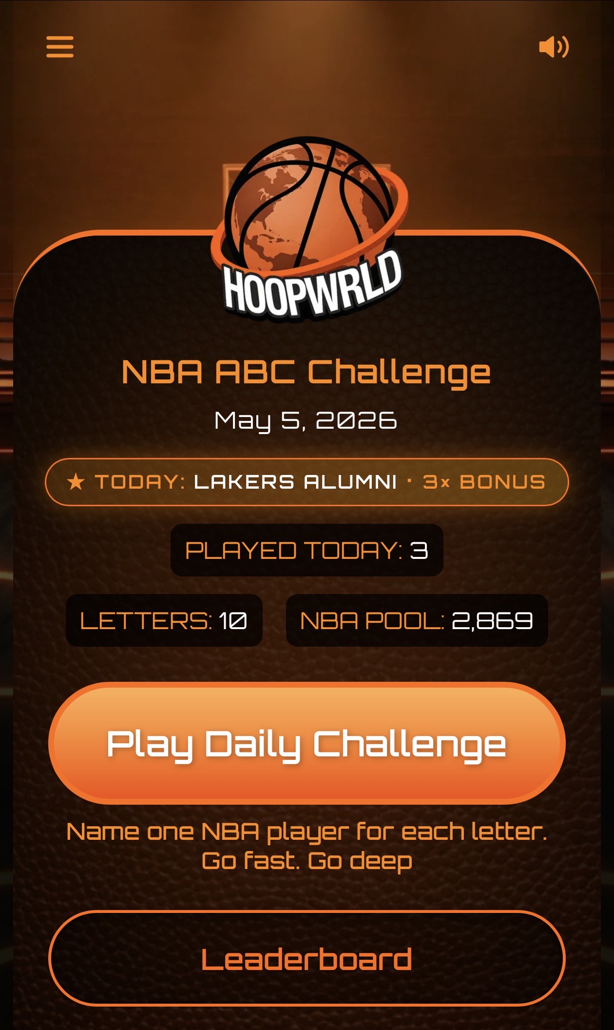 Hoopwrld home screen showing today's bonus accelerator