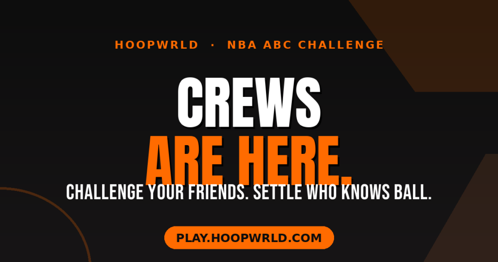 Crews are here on the HoopWrld NBA ABC Challenge — challenge your friends and settle who knows ball