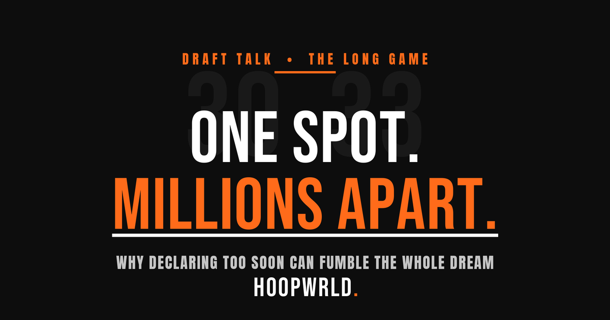HoopWrld graphic on the NBA second round pick and the cost of declaring for the draft too soon