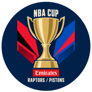 NBA Cup Raptors vs Pistons badge